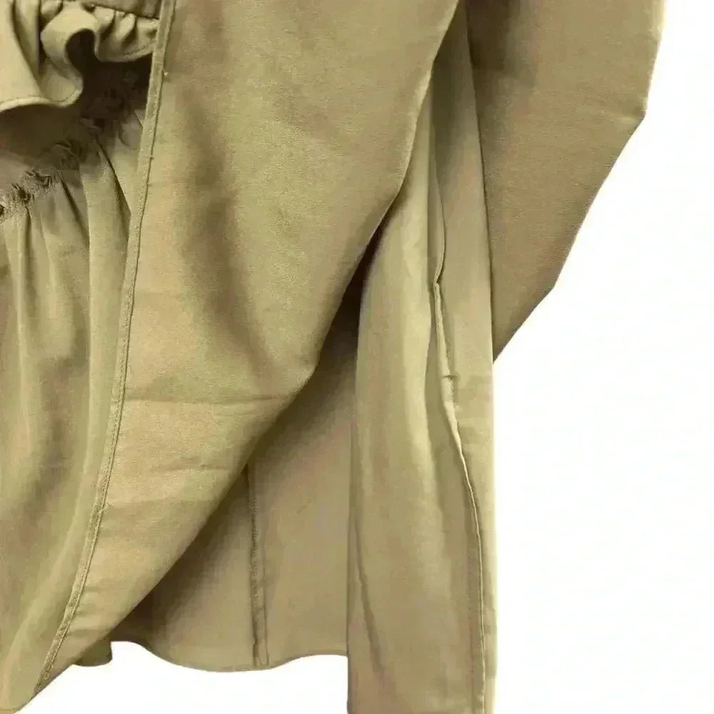 Banana Republic Khaki Green Sleeveless Sheath Ruffled Mini Dress Size XS - Picture 14 of 16